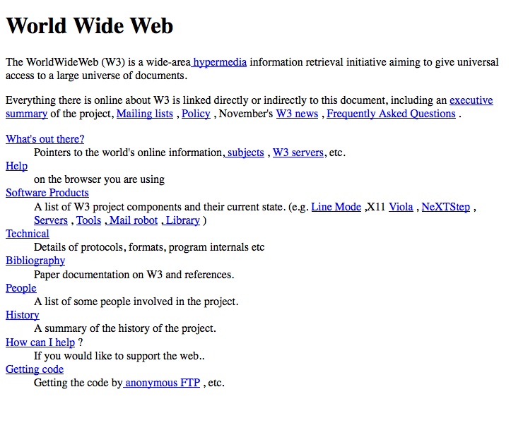 screen shoot of web site.