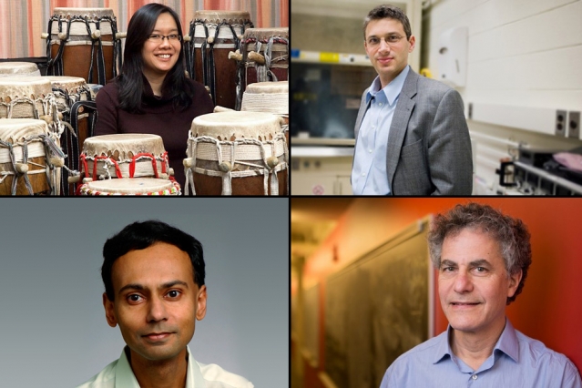 The 2016 MacVicar Faculty Fellows: (clockwise from top left) Patty Tang, Jeffrey Grossman, Michael Sipser, and Srinivas Devadas.